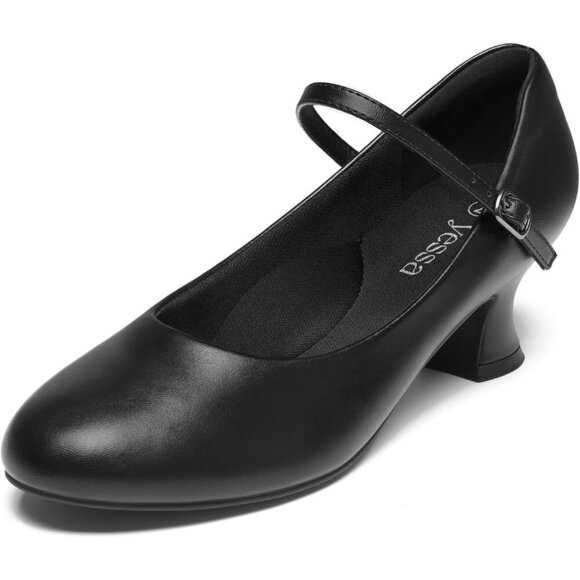 Women's 1920s Faux Leather Ballroom Dance Shoes 2.5 Inch Heels